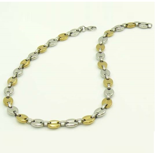 collier homme acier bicolore collier homme acier bicolore