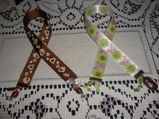ribbon bookmark hand-crafted beaded charms religious kids theme